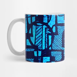 African Abstract Art Pattern Design- "Ndalu" - Blue Mug